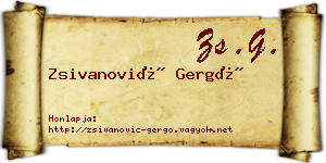 Zsivanović Gergő névjegykártya