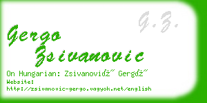 gergo zsivanovic business card